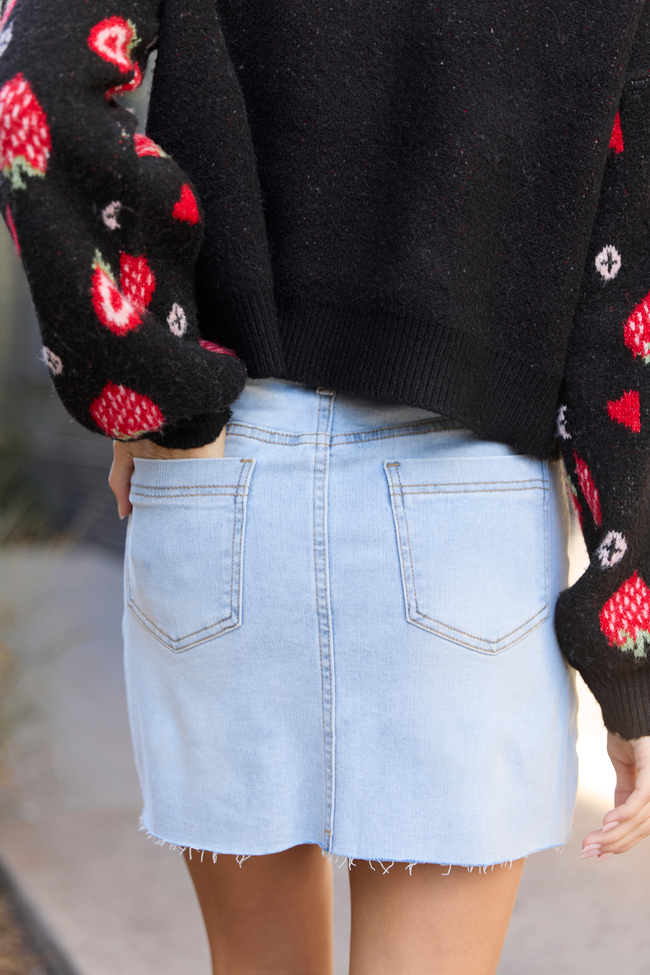 My Favorite Light Wash Pocket Detail Skirt