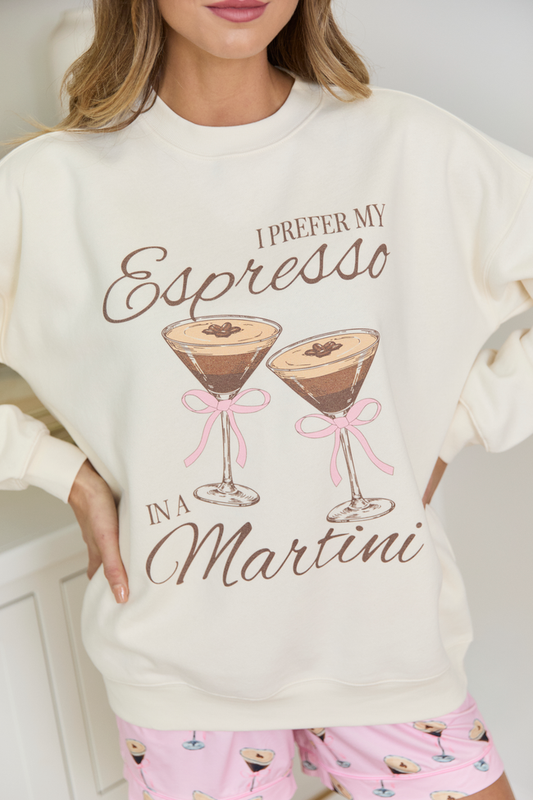 Espresso Martini Cream Graphic Sweatshirt