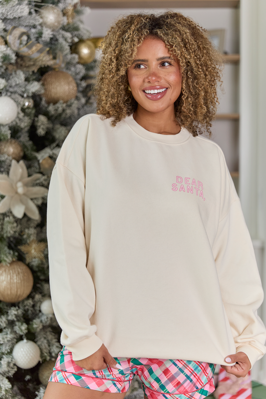 Dear Santa Cream Graphic Sweatshirt