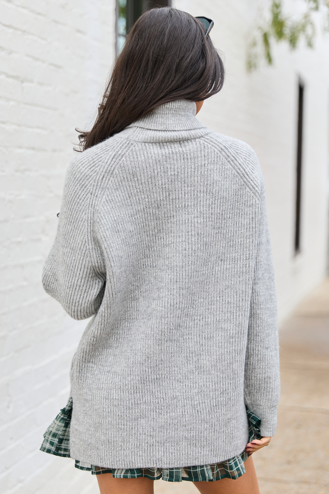 Jameson Heathered Grey Turtleneck Sweater SALE