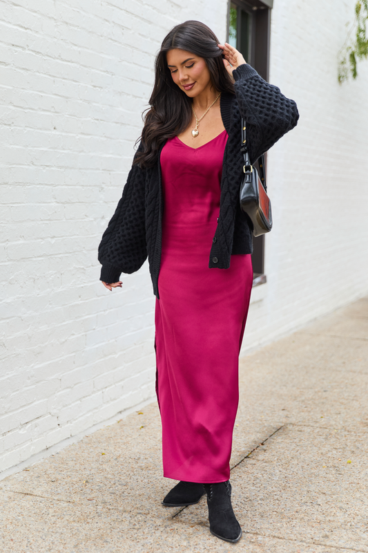 Allie Burgundy Slip Dress