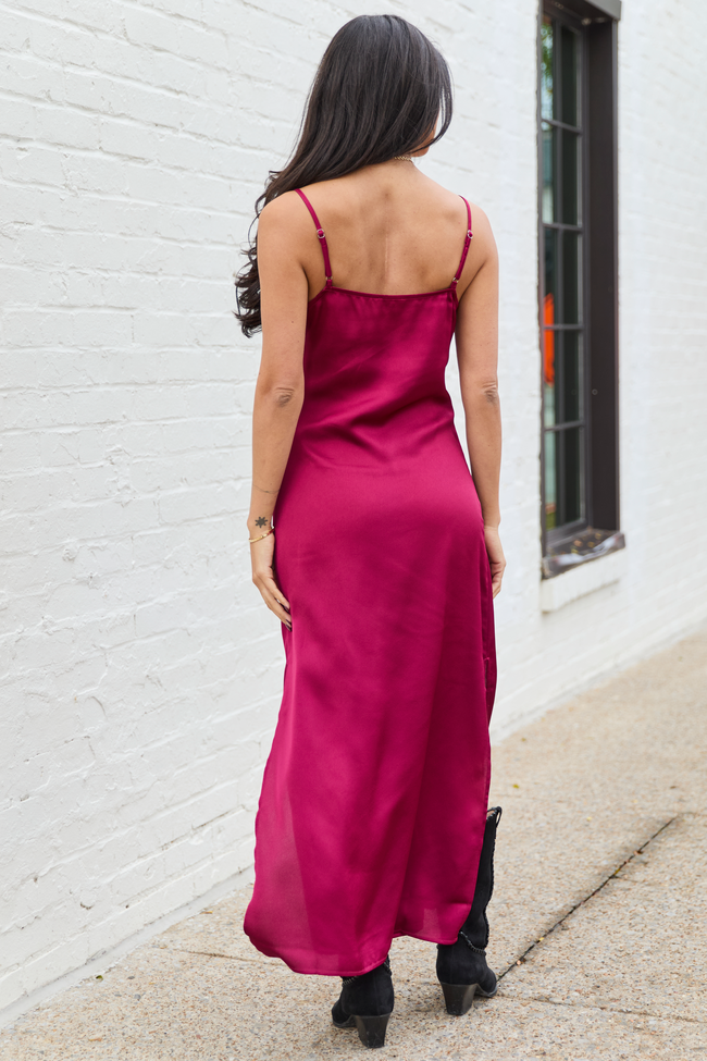 Allie Burgundy Slip Dress
