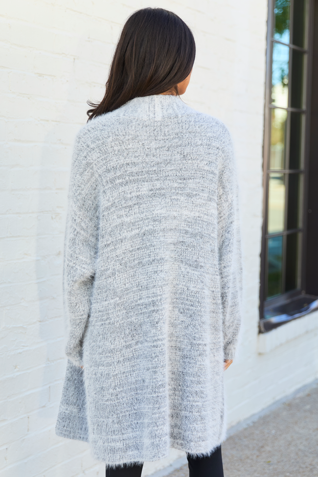 Celine Heathered Grey Fuzzy Cardigan SALE