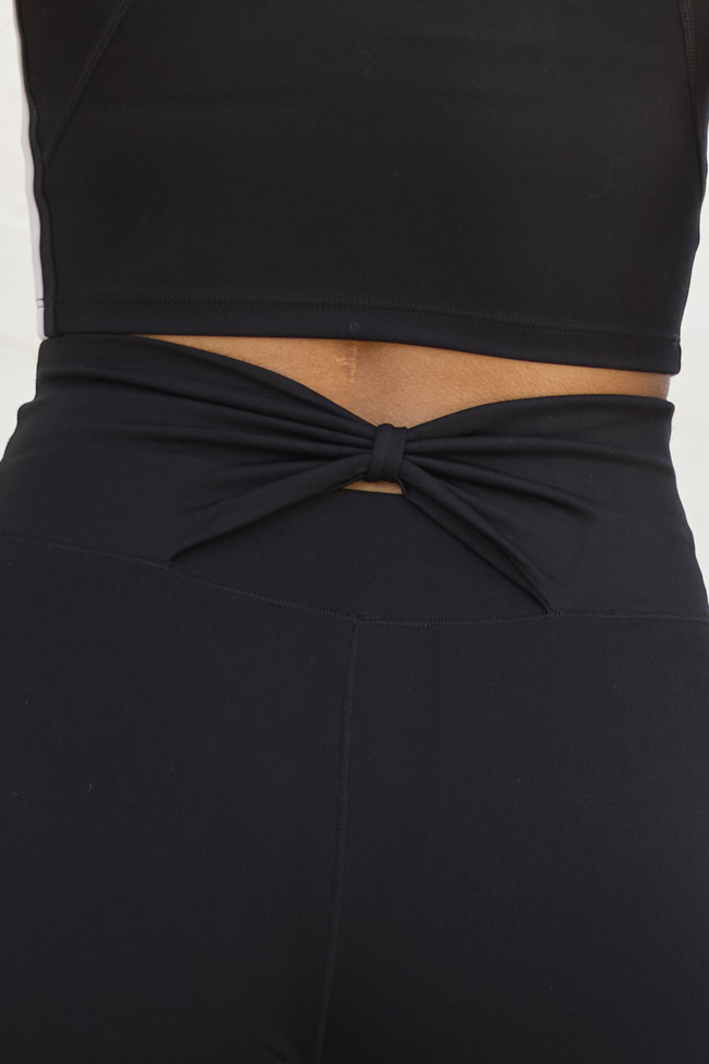 Active State Black Flare Bow Leggings