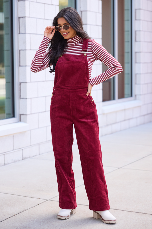 Alden Berry Cord Overalls