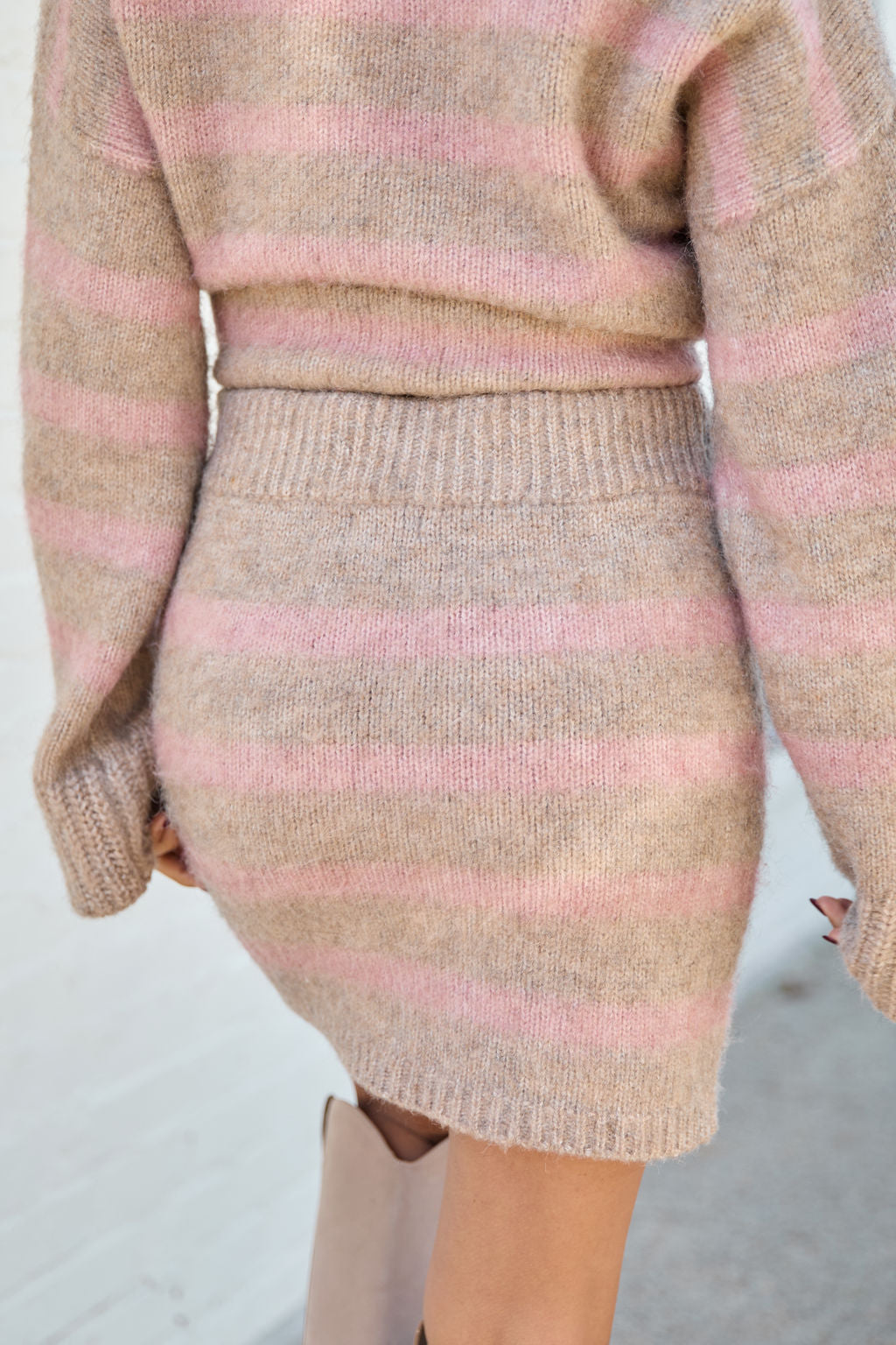 Steffy Pink Striped Sweater Skirt SALE