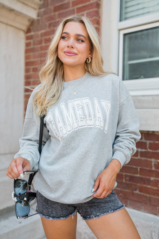 Gameday Block Grey Graphic Sweatshirt