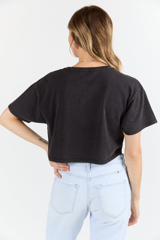 As Cool As It Gets Light Black Cropped Knit T Shirt FINAL SALE
