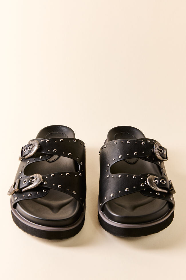 Effie Black Buckle Slide Sandals FINAL SALE