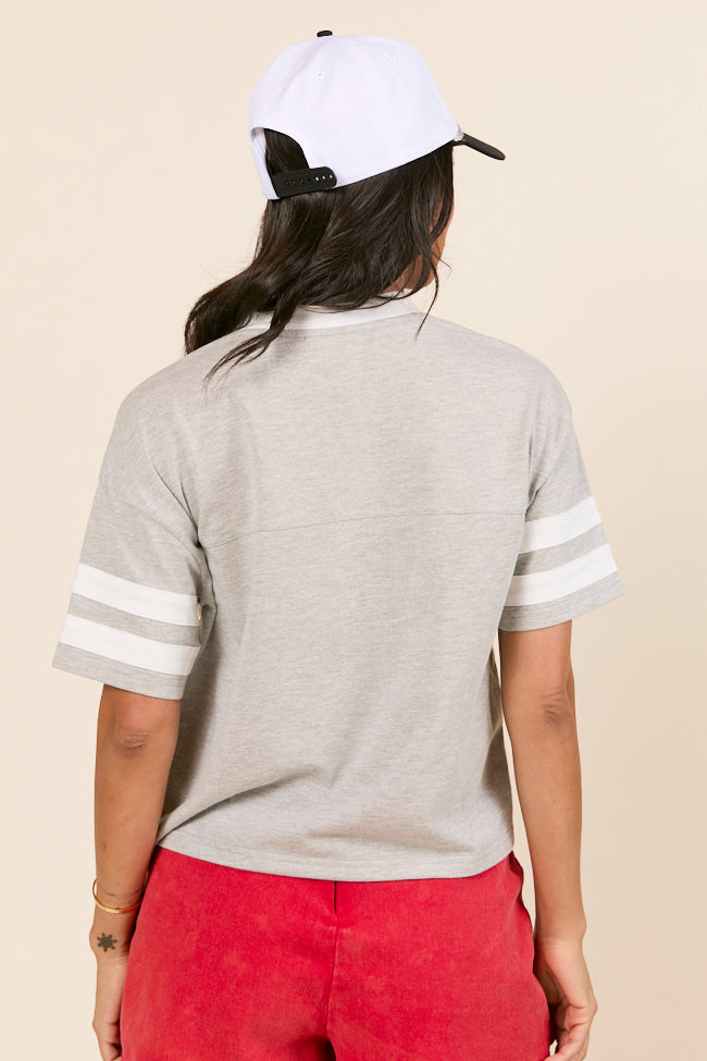 Benson Short Sleeve Heather Grey Varsity Tee FINAL SALE