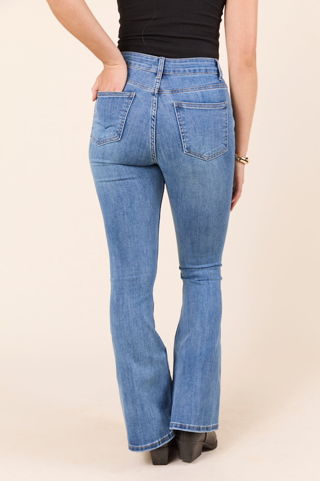 My Favorite Medium Wash Flare Leg Jeans