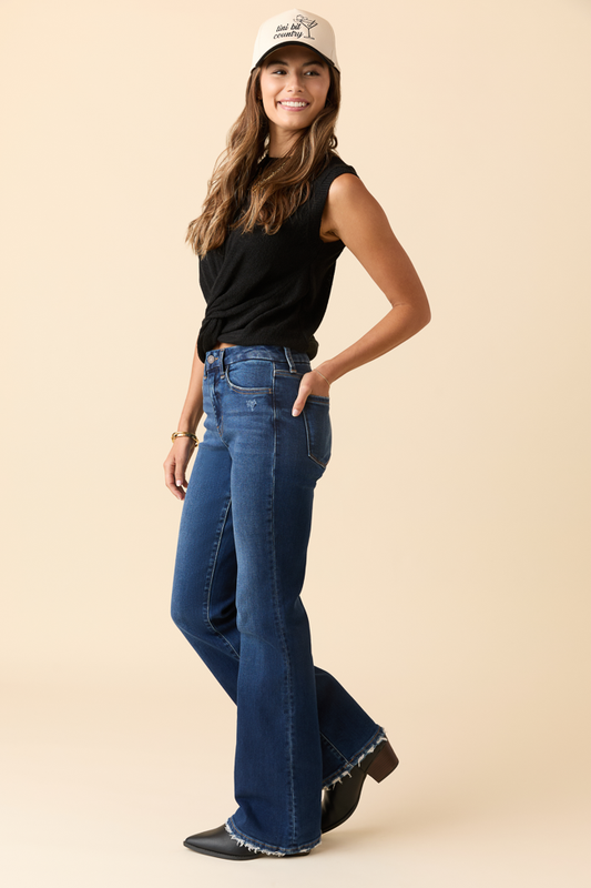 Delaney Dark Wash Relaxed Flare Jeans FINAL SALE