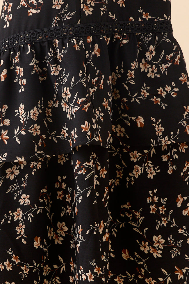 Sasha Black Multi Tiered Maxi Skirt