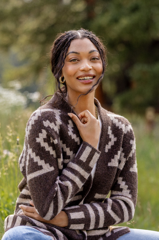 Phoenix Brown Southwestern Long Cardigan SALE