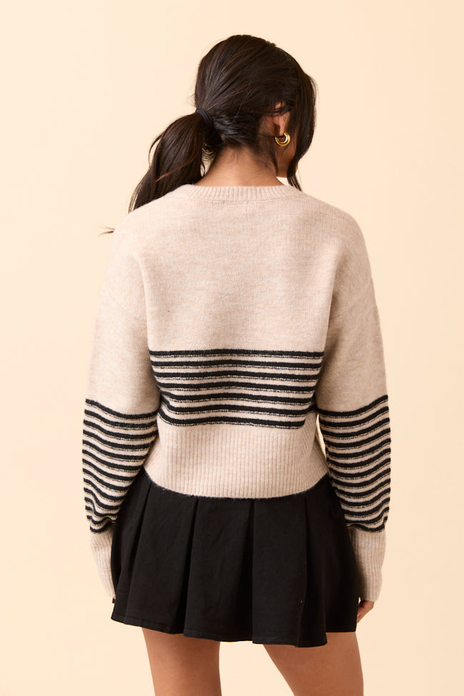 Zari Grey and Black Striped Sweater SALE
