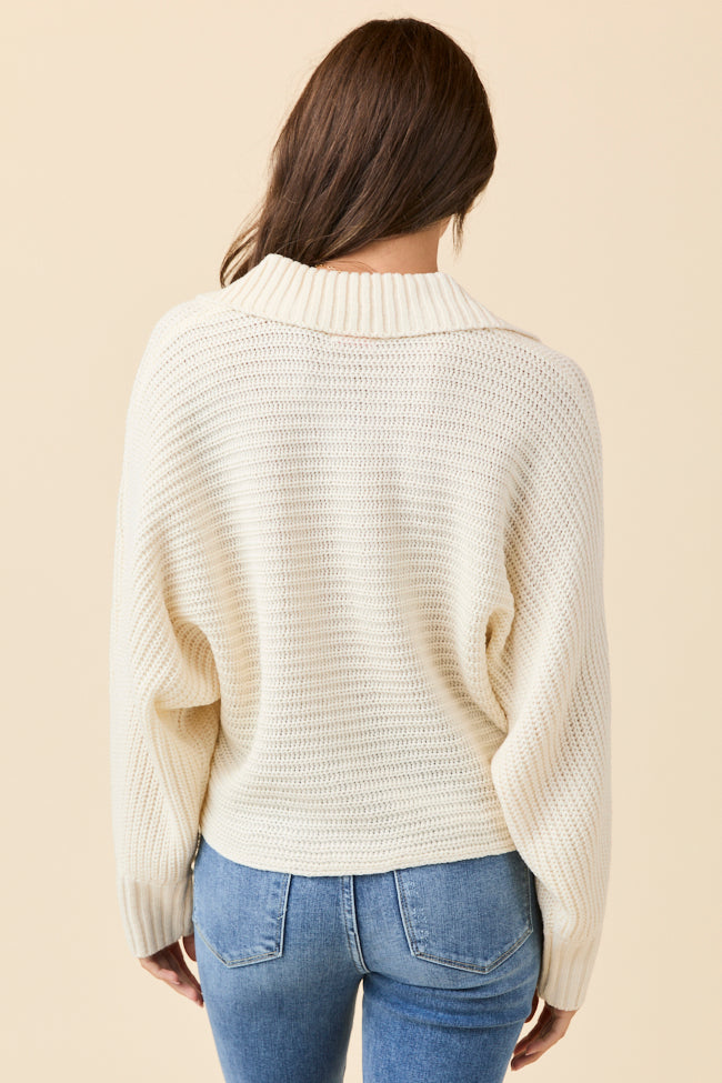 Grace Ivory Notch Neck Pullover Sweater SALE