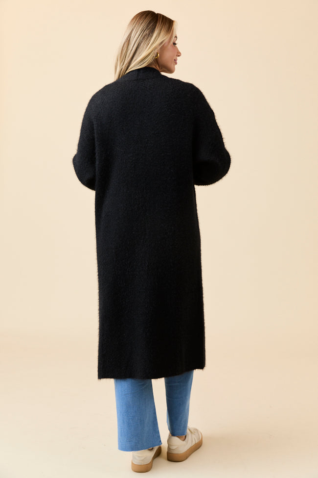 Laken Solid Black Sweater Coat SALE
