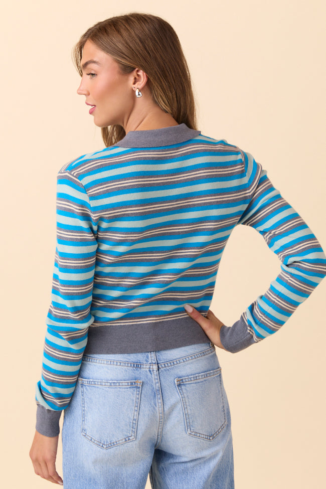 Natasha Blue Stripe Cardigan SALE