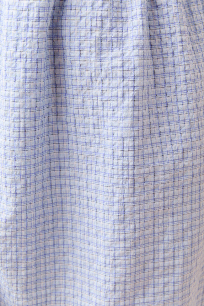 Tarah Blue Gingham Knot Front Mini Dress FINAL SALE