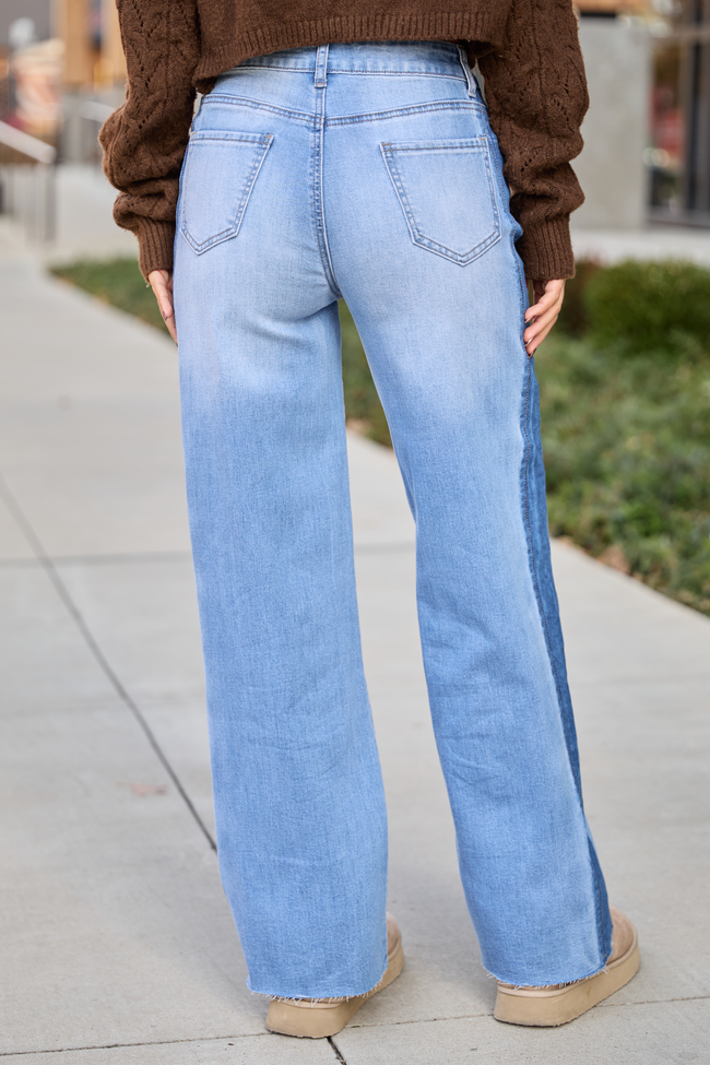 Kayse Side Stripe Wide Leg Jeans