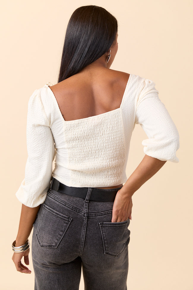 Cece White Lace Trim Blouse