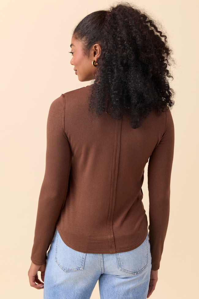 McClaine Brown Long Sleeve Henley SALE