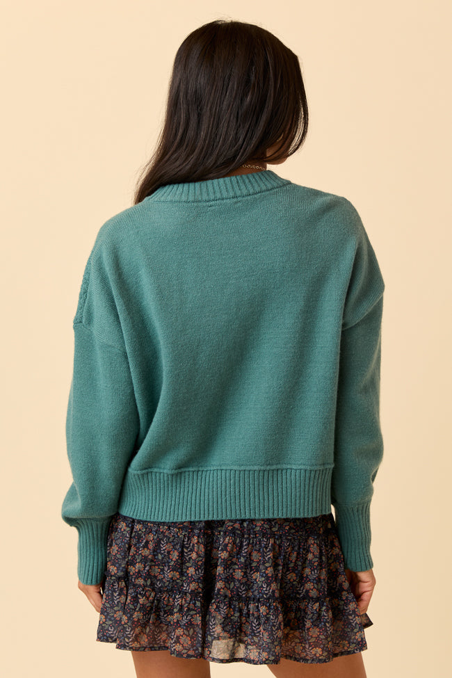 Mae Forest Green Multi-Knit Sweater