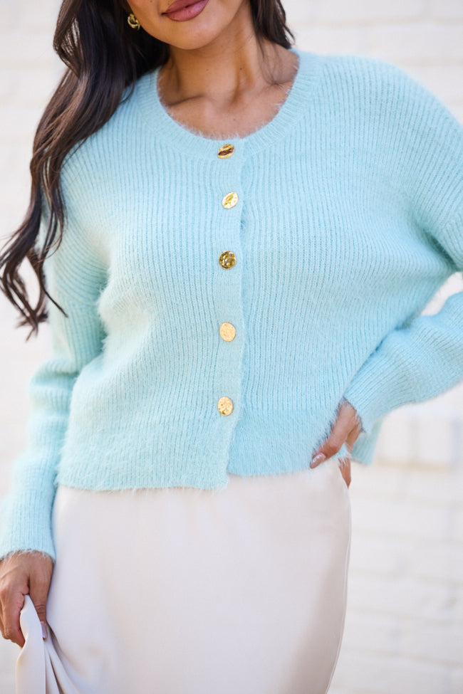 Teddy Blue Fuzzy Cardigan SALE