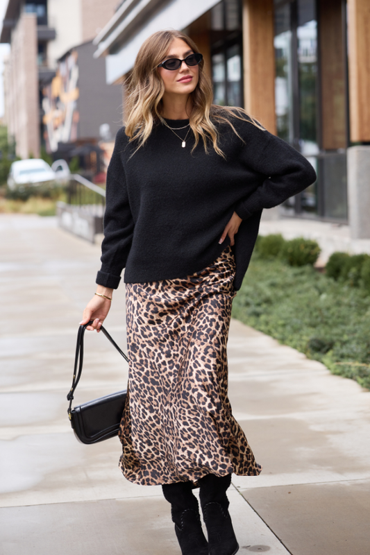 Naomi Brown Leopard Maxi Skirt