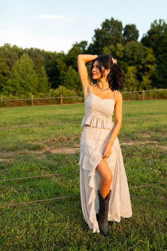 Nancy Neutral Floral Top