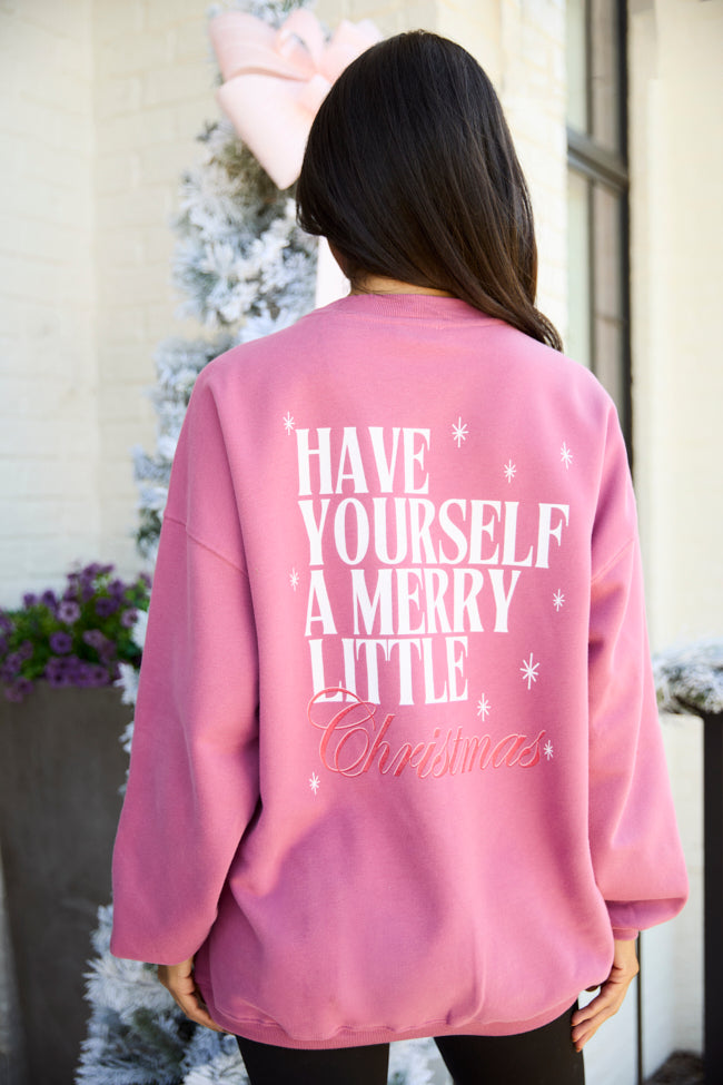 Have Yourself A Merry Little Christmas Rose Graphic Sweatshirt