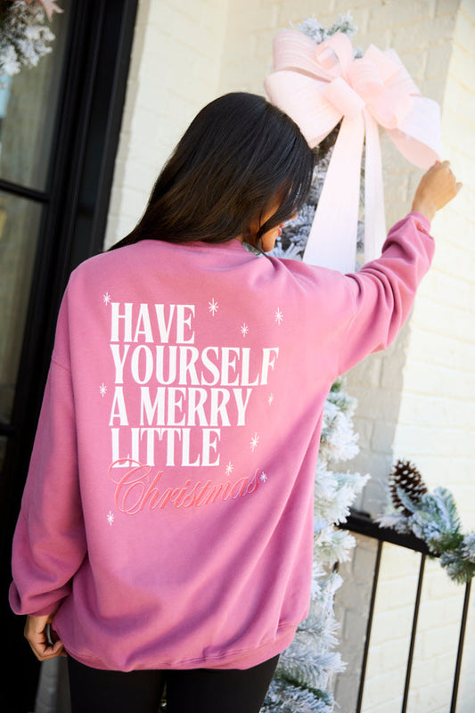 Have Yourself A Merry Little Christmas Rose Graphic Sweatshirt