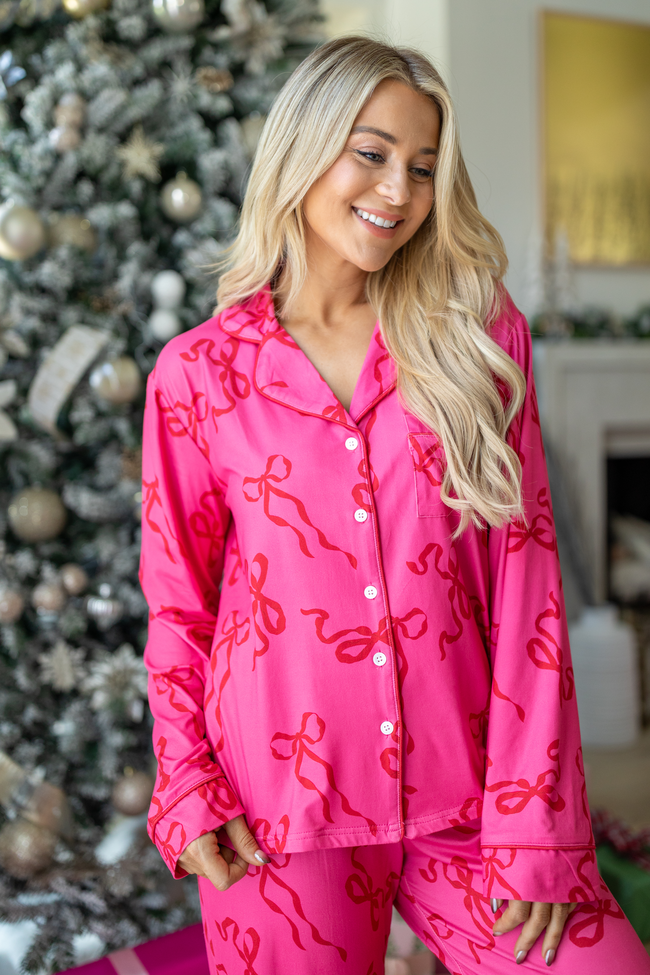 Bow Before Bed Pink Pajama Set