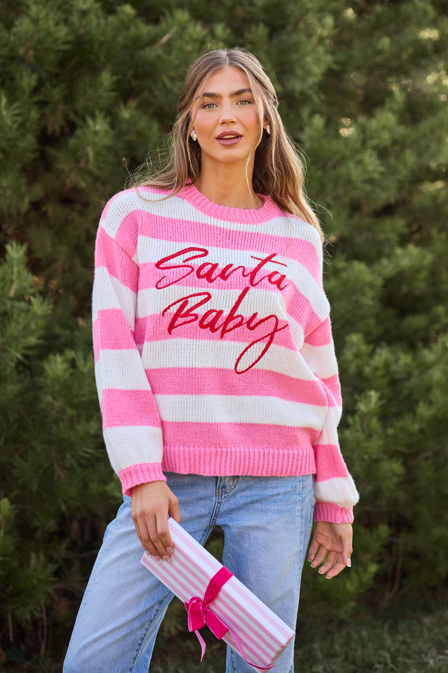 Santa Baby Striped Crewneck Sweater SALE