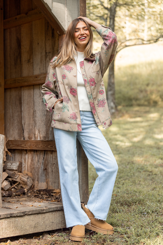Lucy Brown Floral Jacket