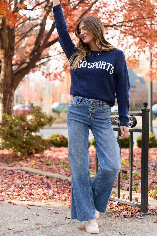 Tatum Go Sports Navy Blue Sweater SALE