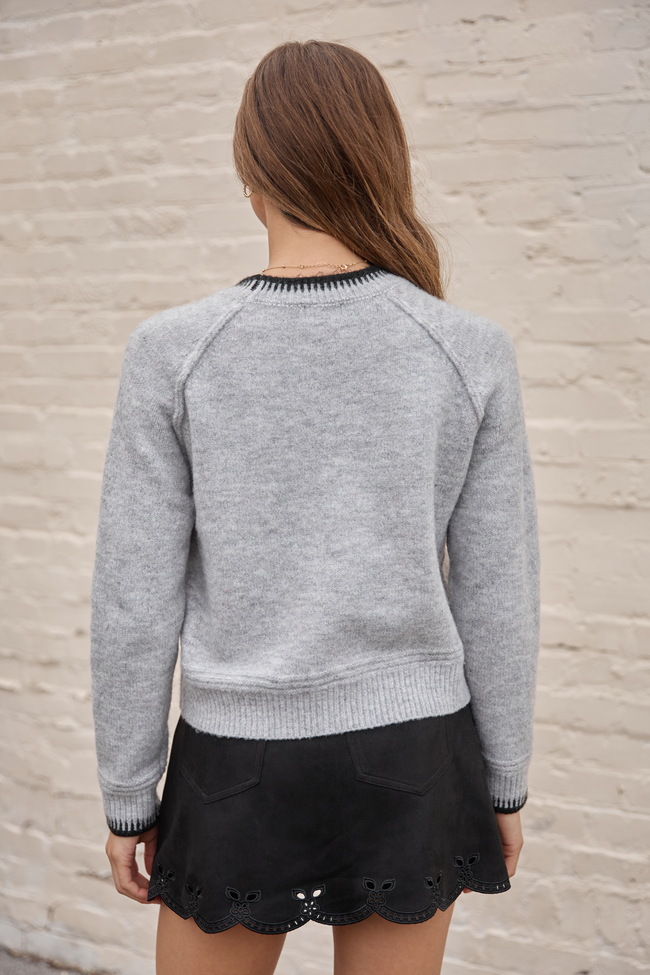 Vicky Heathered Grey Pullover Sweater SALE