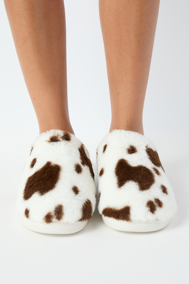 Lucila Cow Print Slippers SALE