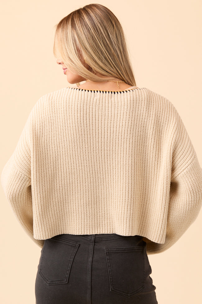 Noel Multi Cropped Crochet Sweater