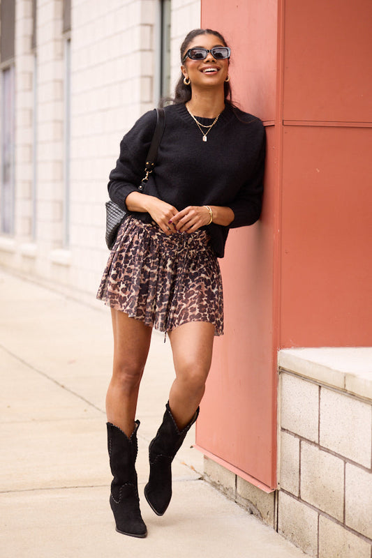 Star-crossed Lovers Leopard Print Corset Skort