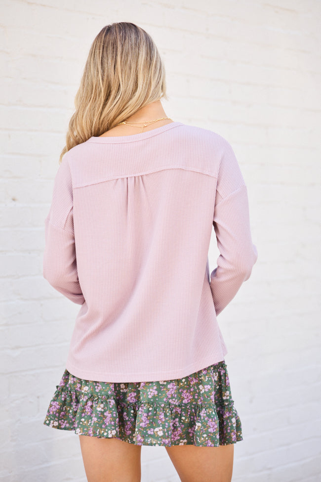 Kenna Muted Lilac Long Sleeve Henley Top
