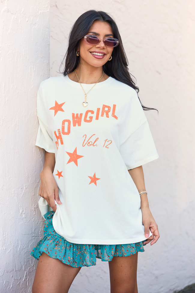 Showgirl Off White Oversized Graphic Tee