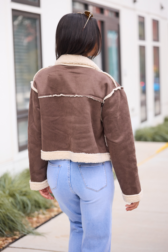 Orion Brown Reversible Faux Suede Jacket SALE