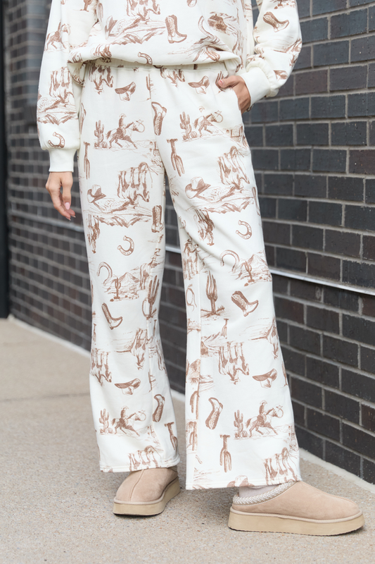 Chyenne Cream Western Sweatpants