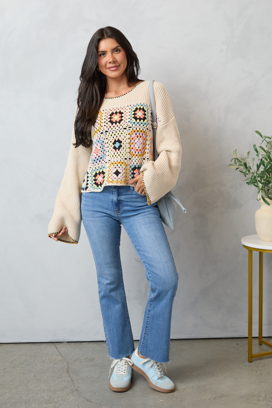 Della Medium Wash Stretch Crop Flare Jeans