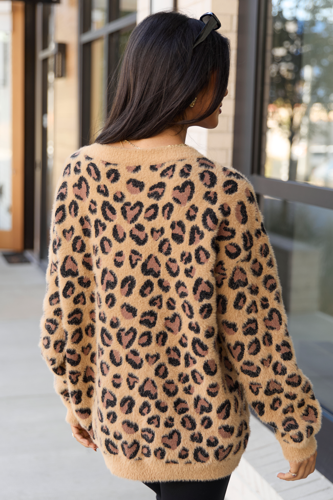 Carla Leopard Print Fuzzy Cardigan FINAL SALE