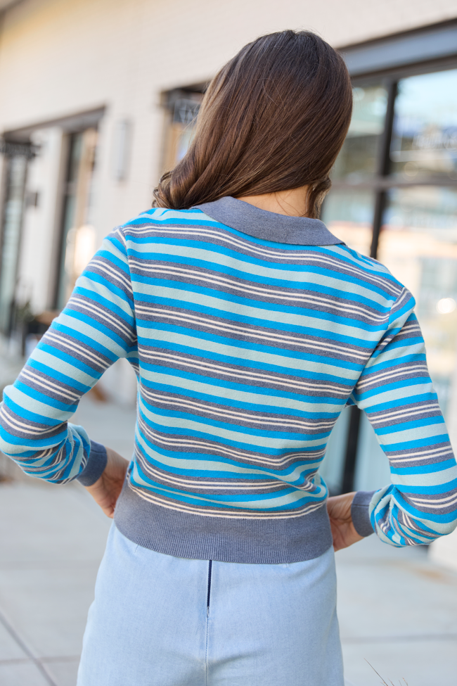 Natasha Blue Stripe Cardigan SALE