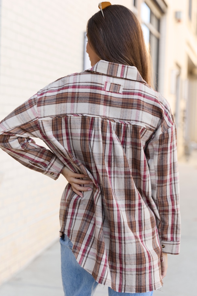 Zion Brown Plaid Flannel Top SALE