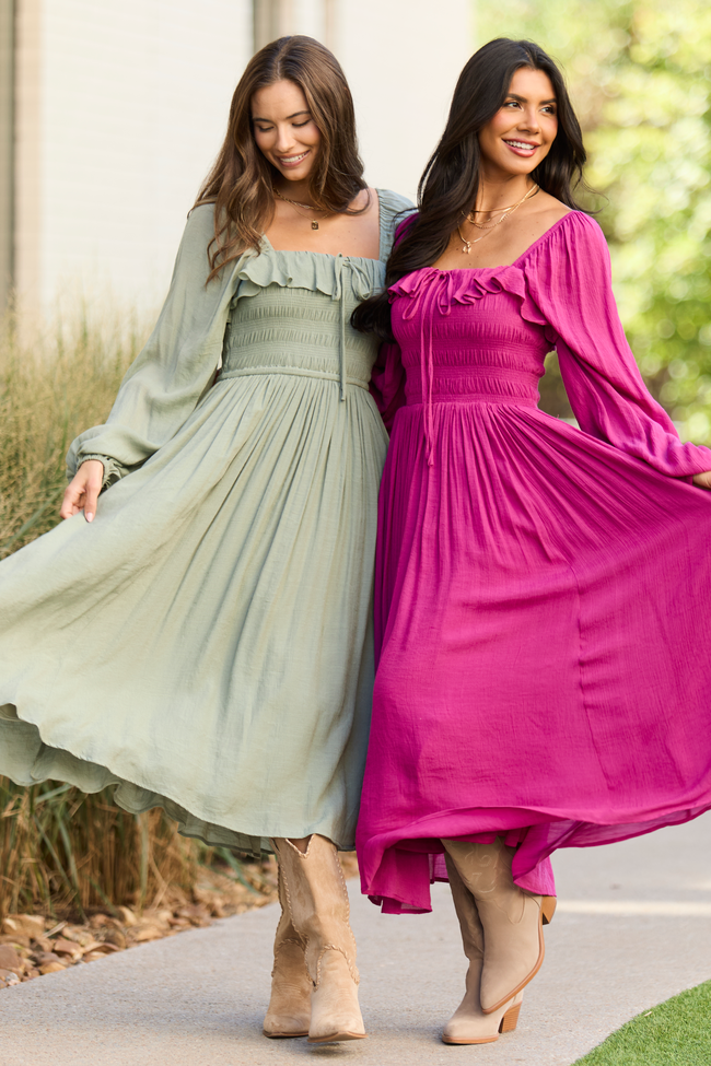 Summer Berry Smocked Maxi Dress FINAL SALE