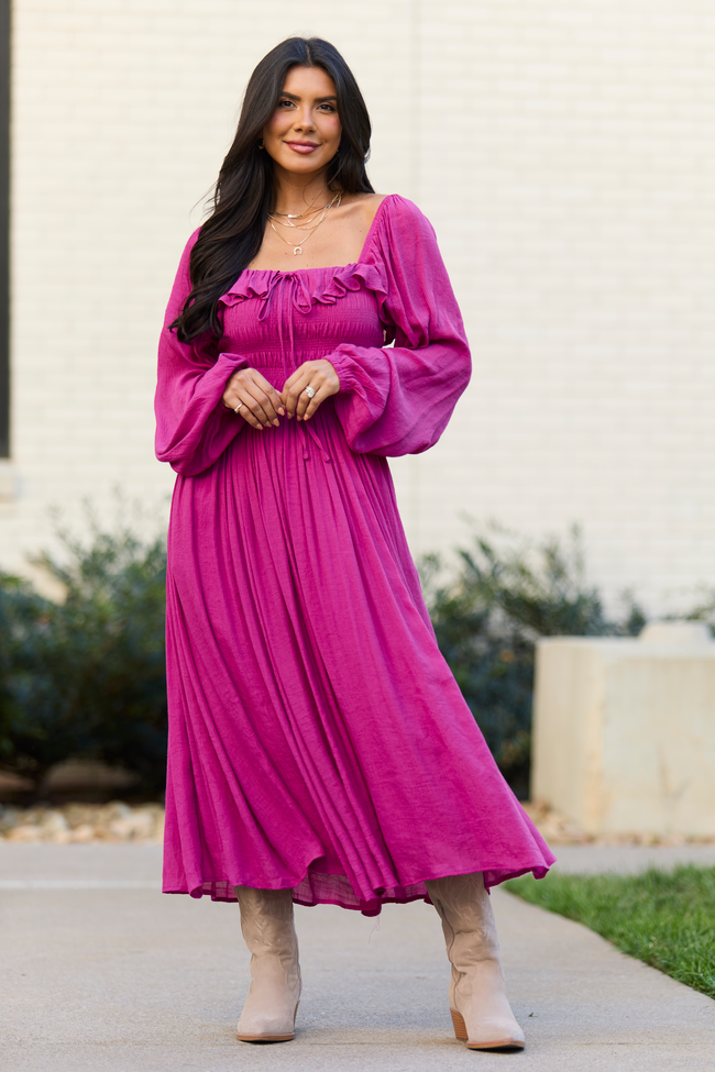 Summer Berry Smocked Maxi Dress FINAL SALE